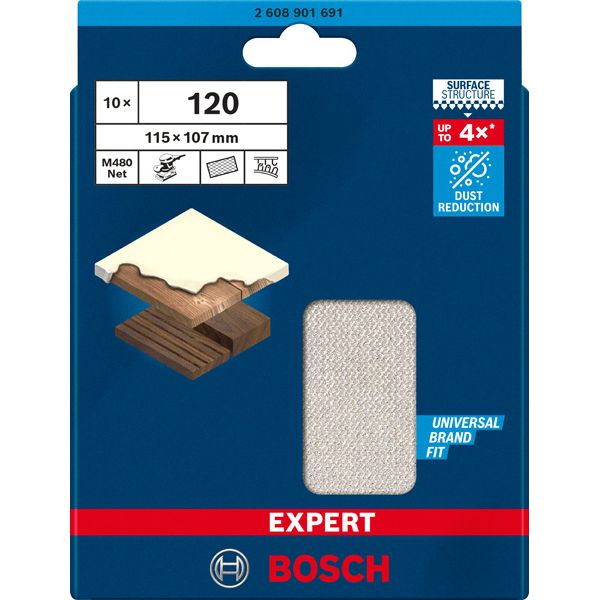 EXPERT M480 Sanding Net 115 x 107 mm, G 120, 10-pc image 1