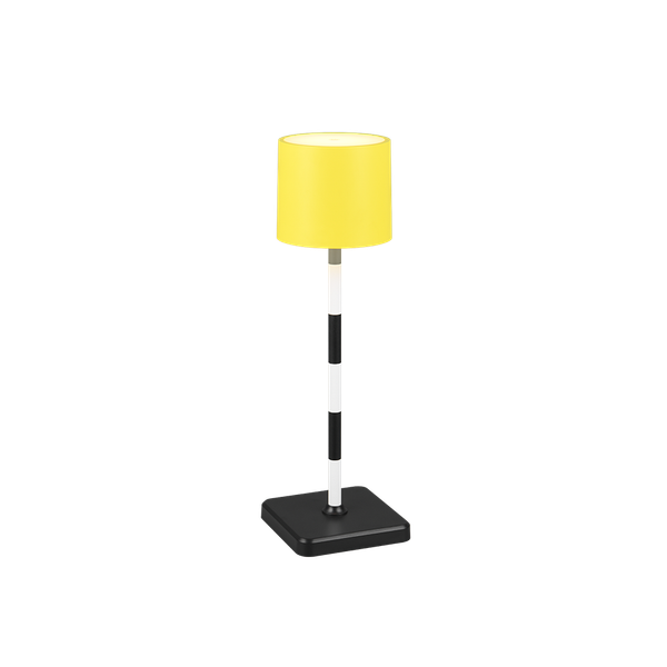 Fernandez LED outdoor table lamp yellow/black-white rechargeable image 1
