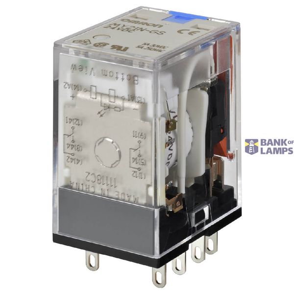 Relay, plug-in, 8-pin, DPDT, 7 A, mechanical & LED indicators, lockabl MY2 5546M image 2