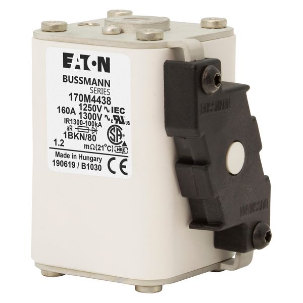 Fuse-link, high speed, 160 A, AC 1250 V, size 1, 53 x 69 x 80 mm, aR, IEC, UL, single indicator image 9