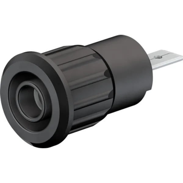 4 mm socket, flat plug connection, mounting Ø 12.2 mm, CAT III, CAT IV, black, 23.3160-21 image 1