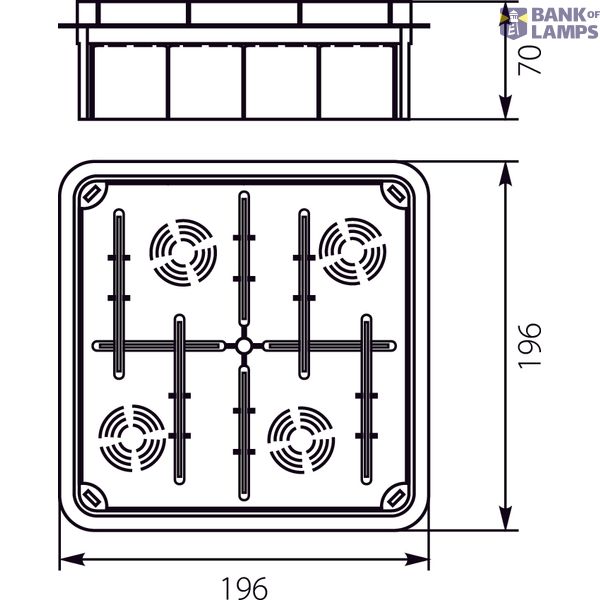 Flush-mounted box Pp/t 9 (196 x 196 x 68.5) image 1