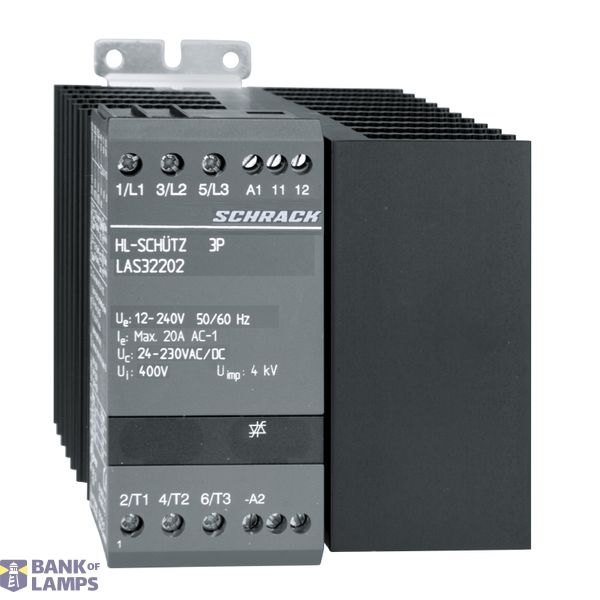 Solid state contactor 3-polig 20A/12-230VAC, 24-230VAC/DC image 1