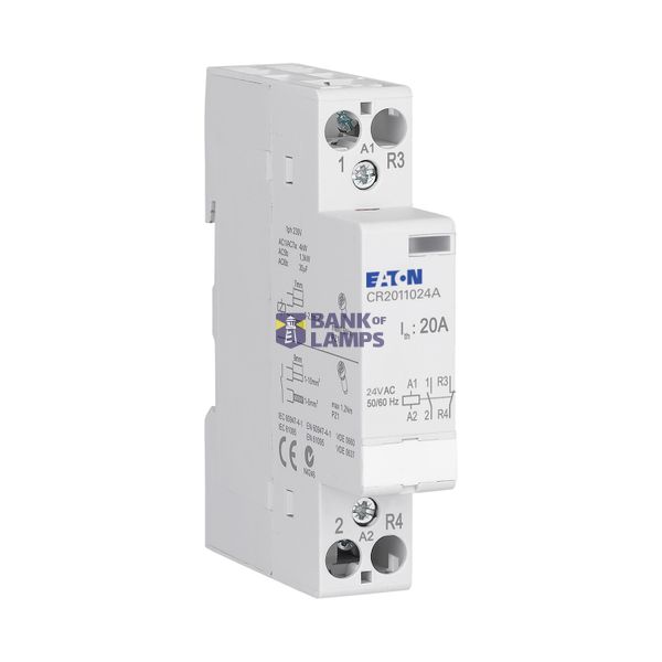 Installation contactor, 20A, 24V AC, 1NO+1NC image 3