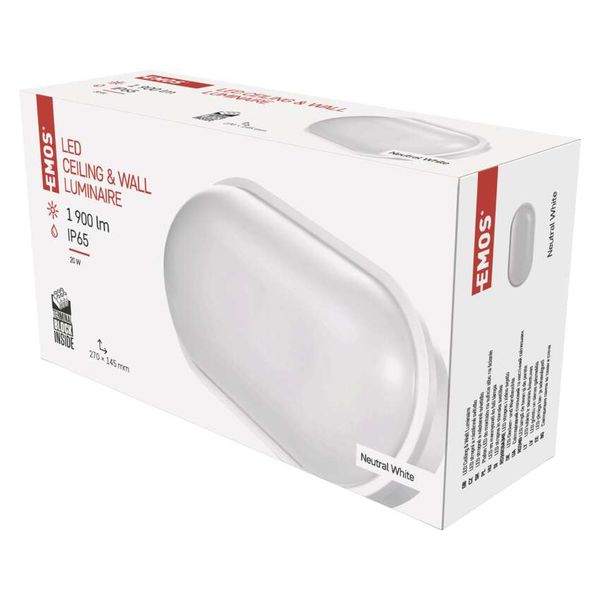 LED Ceiling lamp QARI, oval, white, 20W neutral white image 1