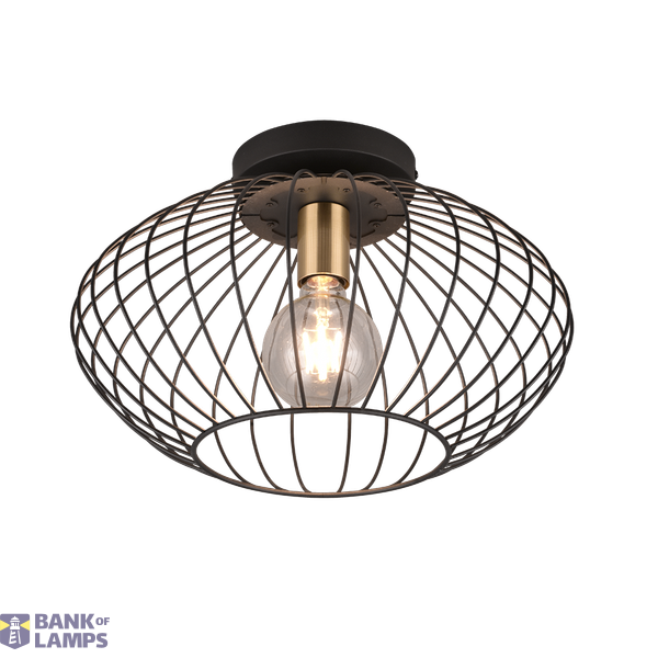 Grid ceiling lamp 40 cm E27 matt black image 1