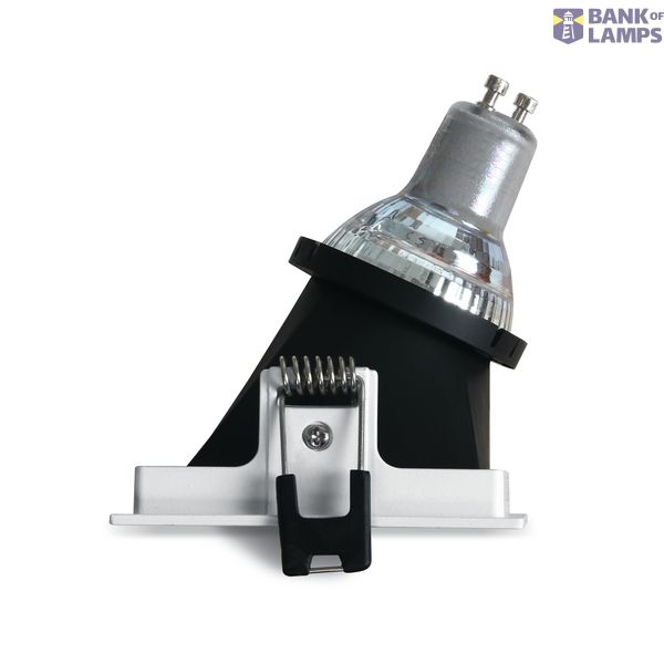 WHITE GU10 10W BLACK REFLECTOR DARK LIGHT ASYMMETRIC image 1
