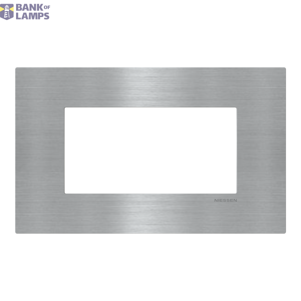 Frame - 1-gang / 4-modules - Niessen logo - Noble - Stainless Steel image 1