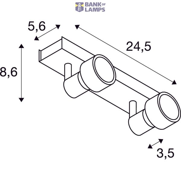 PURI 2 ceiling luminaire, 2xGU10, with Decoring, ruby image 2
