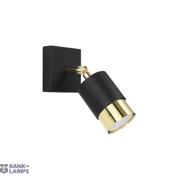 WALL LAMP NERO BLACK/GOLD GU10 1X40W IP20 image 2