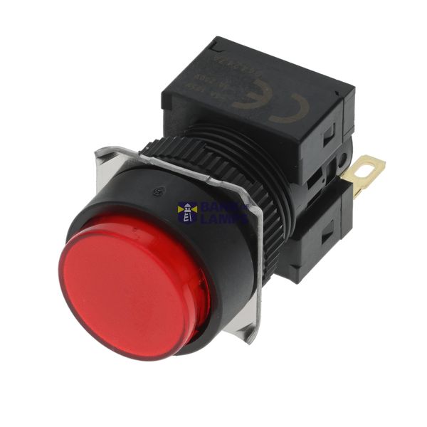 Pushbutton complete, dia. 16 mm, non-lighted, round, red, momentary operation, SPDT contact block, solder terminal A16 7063D image 1