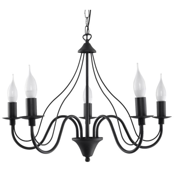 MINERVA CHANDELIER 5 BLACK E14 5X40W IP20 image 1