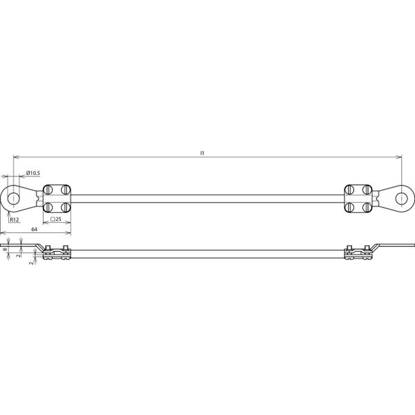 Cable lug, 2x closed M10 image 2