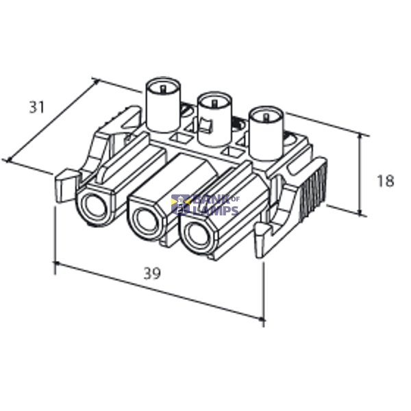 Coupler 3p socket str-rel, narrow, blk image 5