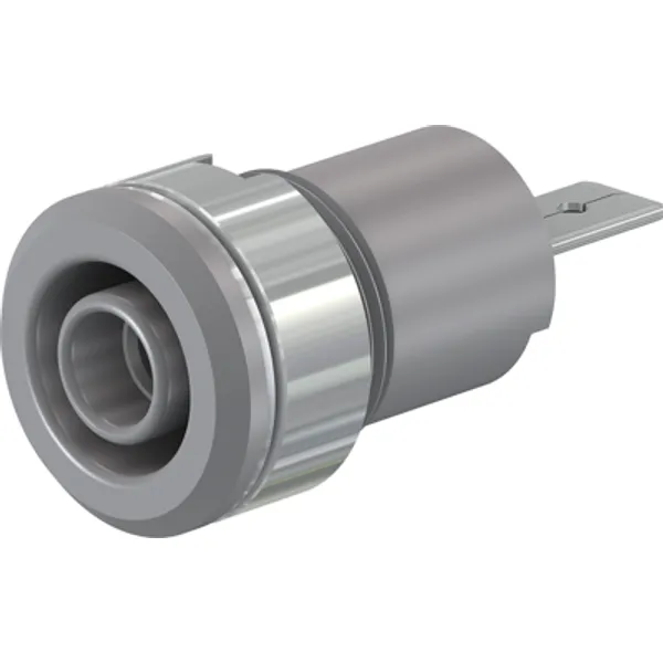 4 mm socket, flat plug connection, mounting Ø 12.2 mm, CAT III, gray, 23.3070-28 image 1