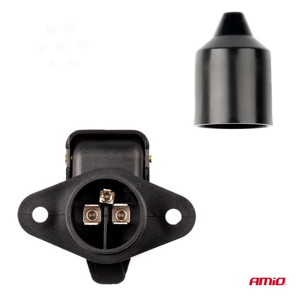 Trailer socket 3 PIN weatherproof AMIO-03212 image 1