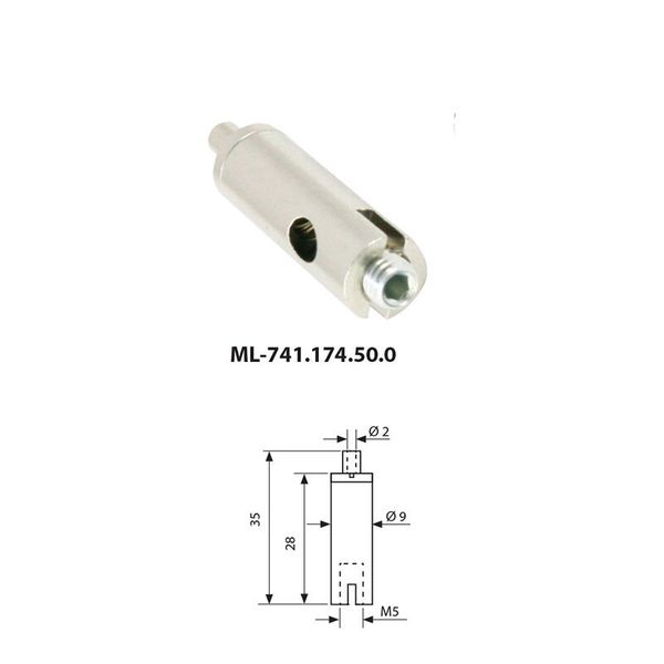 Adjustable suspension cable holder M5, nickel-plated brass image 1