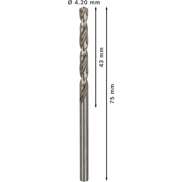 Metal drill bits HSS-G, DIN 338 4,2 x 43 x 75 mm 10 pcs. image 2