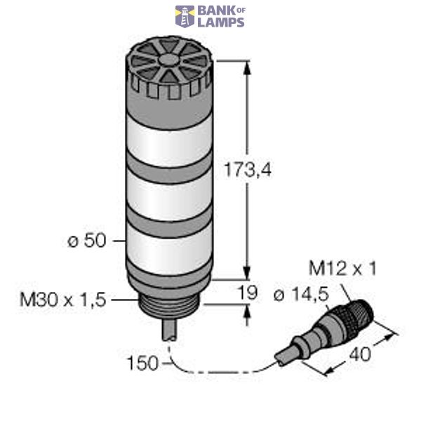 LED Signal Light Tower Light   TL50HGYRAOSQP image 1