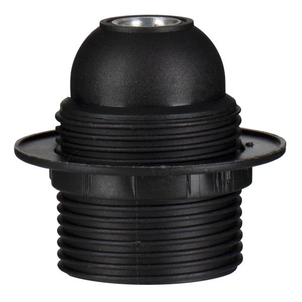 Lampholder E27 TP Threaded + Ring Black image 1