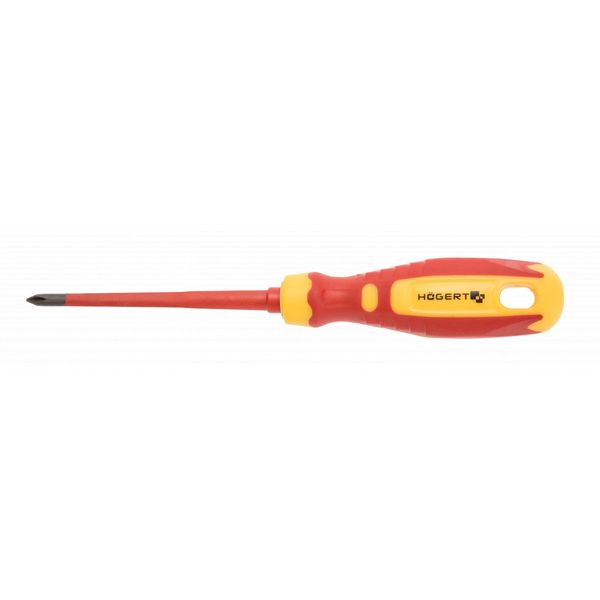 HOEGERT Insulated screwdriver PZ2 100 mm, 1000 V, CrMo steel image 1