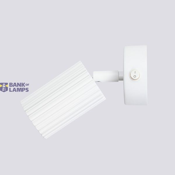 Elegant KARBON white wall lamp, adjustable arm, switch on the rosette image 7