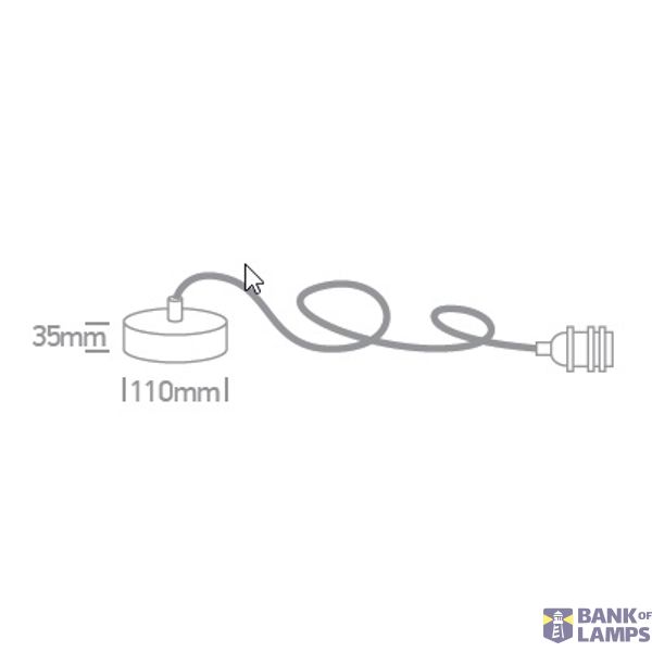 BLACK E27 ROPE WIRE 2m SUSPENSION image 3