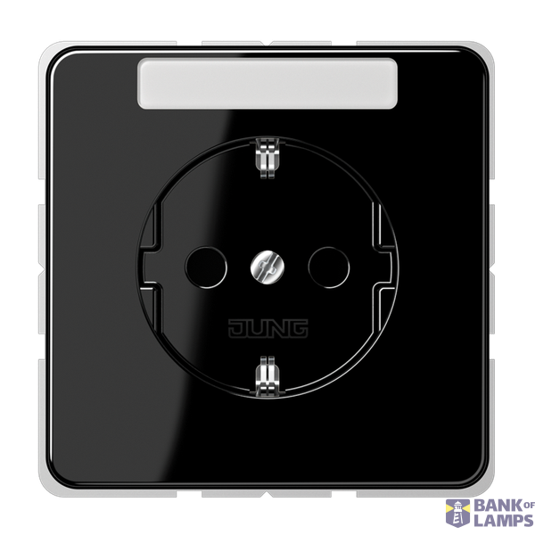 SCHUKO socket, 16 A 250 V ~, screw terminals, duroplast, CD series, black image 1