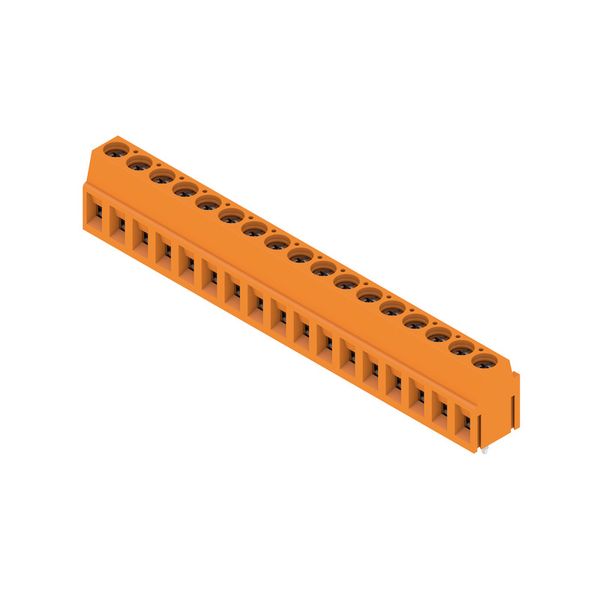 Printed circuit board terminals, 5.00 mm, Number of poles: 17, 90°, Solder pin length (l): 3.5 mm, tinned, orange, Clamping yoke connection, Clamping range, max. : 2.5 mm², Box image 3