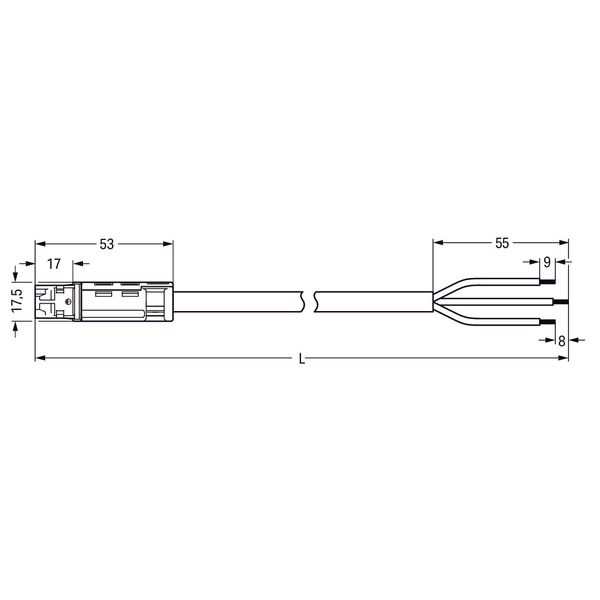 pre-assembled connecting cable;Eca;Plug/open-ended;white image 4