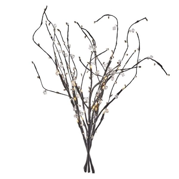 LED twig with pearls, 60 cm, 3x AA, indoor, warm white, timer image 1