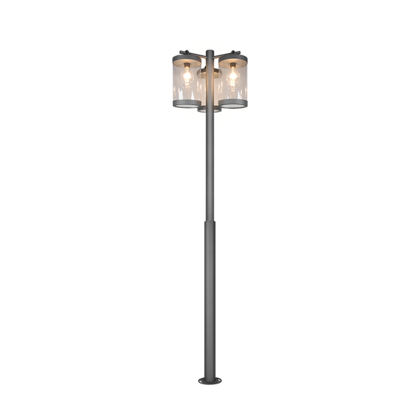 Sambesi pole lamp 240 cm 3xE27 anthracite dusk sensor image 1
