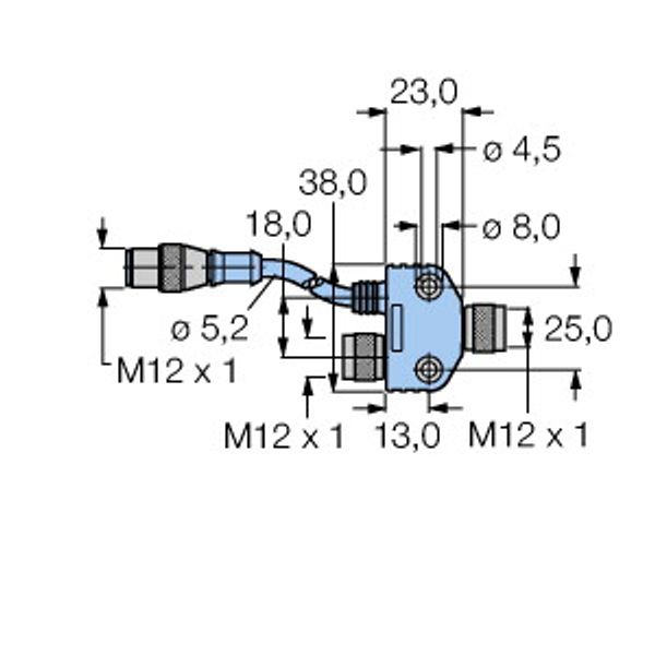 2-Way Splitter PVC Cable Jacket, Thin   VB2-FKM-FKM-RSC572-1M image 1