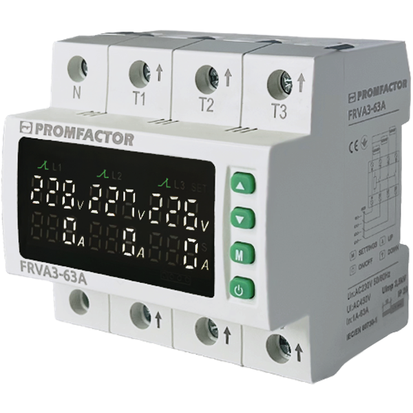 Three-phase voltage and current monitoring relay FRVA3-63A image 1