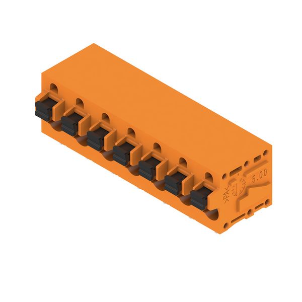Printed circuit board terminals, 7.50 mm, Number of poles: 7, 90°, Solder pin length (l): 3.5 mm, tinned, orange, PUSH IN with push button, Clamping range, max. : 2.5 mm², Box image 2