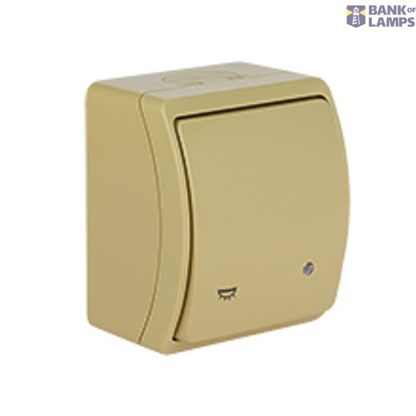 VW-6L Koala Single Push Button - Light with illumination surface mounted IP44 beige VW 156-54 image 1