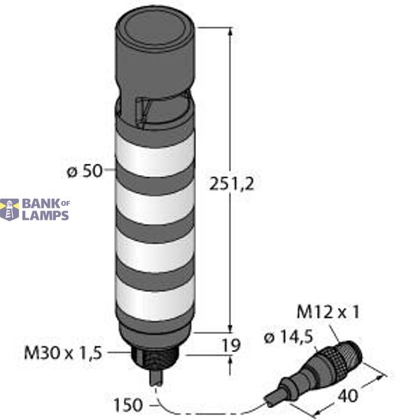 LED Signal Light Tower Light   TL50HBGYRAOSQP image 1