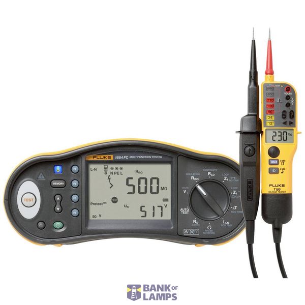 Fluke 1664FC Multifunction Installation tester with a FREE T150 Two-pole voltage & continuity tester. 1664FC SCH/T150 image 1