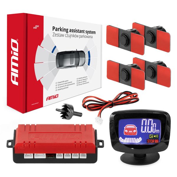 Parking assistant system LED-GRAF 4 sensor black inside mount 16,5mm image 1