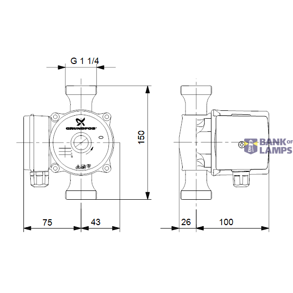 Drinkwater Circulator pump UP 20-30N 150 1X230V 50Hz image 3