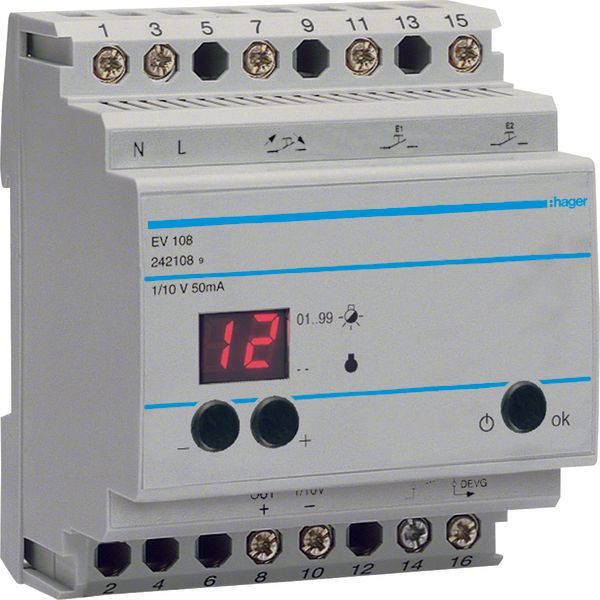 Din-rail dimmer 1-10V + display image 1