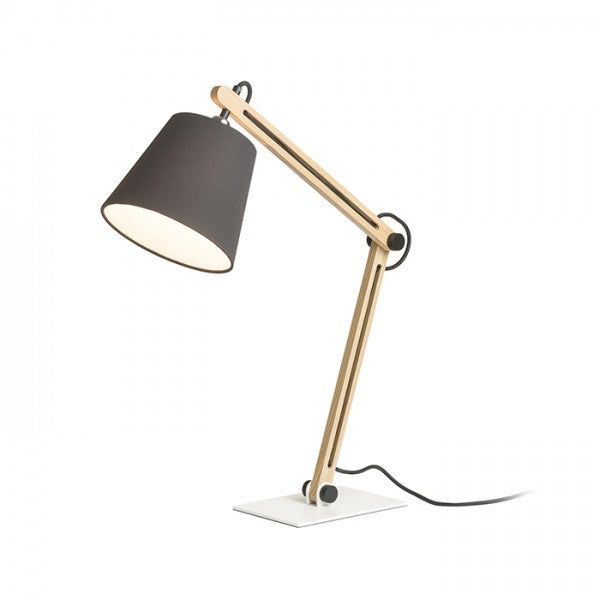 NIZZA table Polycotton black/wood 230V LED E14 7W image 1
