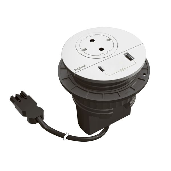 DISQ80 WHITE SOCKET SCH USB A+C 0,5M CORD GST18 image 1