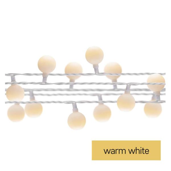 LED cherry light chain – 2.5 cm balls, 4 m, outdoor and indoor, warm white, timer image 1