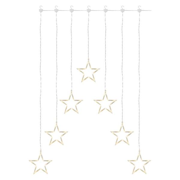 LED Christmas curtain – 7 stars, 67x125 cm, indoor, warm white image 1
