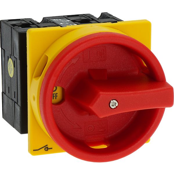 T3-2-10/EA/SVB Main switch, T3, 32 A, flush mounting, 2 contact unit(s), 3 pole + N, Emergency switching off function, With red rotary handle and yellow locking ring image 38