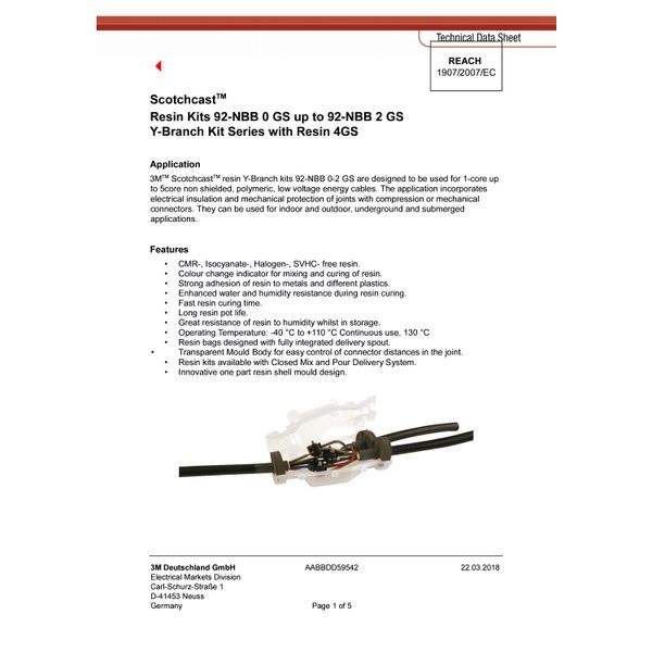 3M™ Scotchcast™ Resin Joint Kit Series, 92-NBA Size A1, 1kV image 3