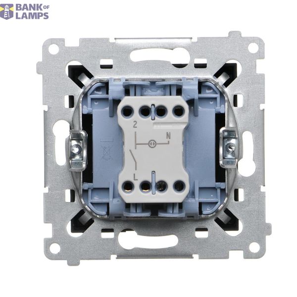 Double socket outlet without earthing, with shutters, (module), 16A, 250V, Screw, cream white/electro white image 1