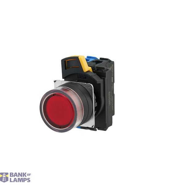 Pushbutton A22NL Ã˜22, bezel plastic, FULL GUARD, Alternate, CAP COLOR Transparent RED, LED RED, 2NO, 200-240 VAC A2223539D image 1