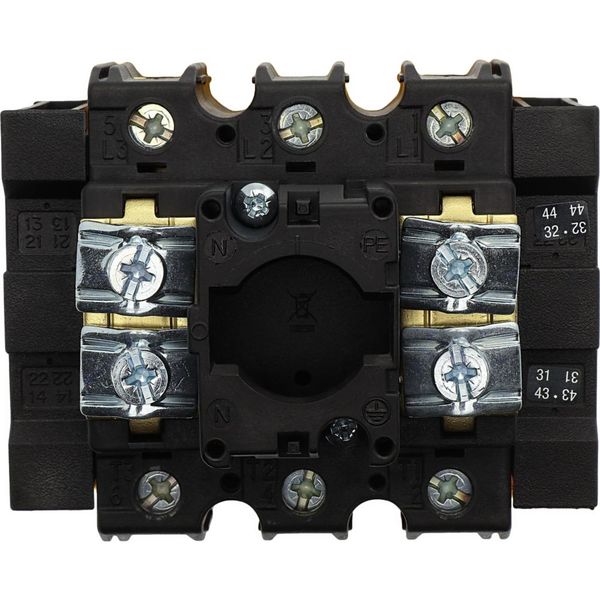 P3-63/EA/SVB/2HI11 Main switch, P3, 63 A, flush mounting, 3 pole, 2 N/O, 2 N/C, Emergency switching off function, With red rotary handle and yellow locking ring image 14